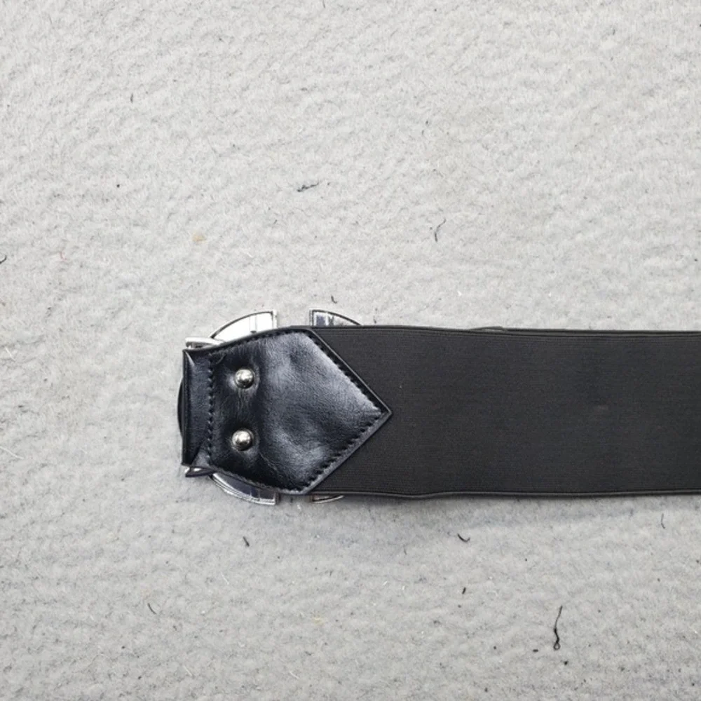Killstar Gates of Hell‎ Belt Womens 2XL Black Elastic Waist Goat Head Buckle